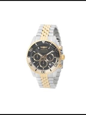 Invicta Two-Tone Gold & Silver Chronograph with Black Dial